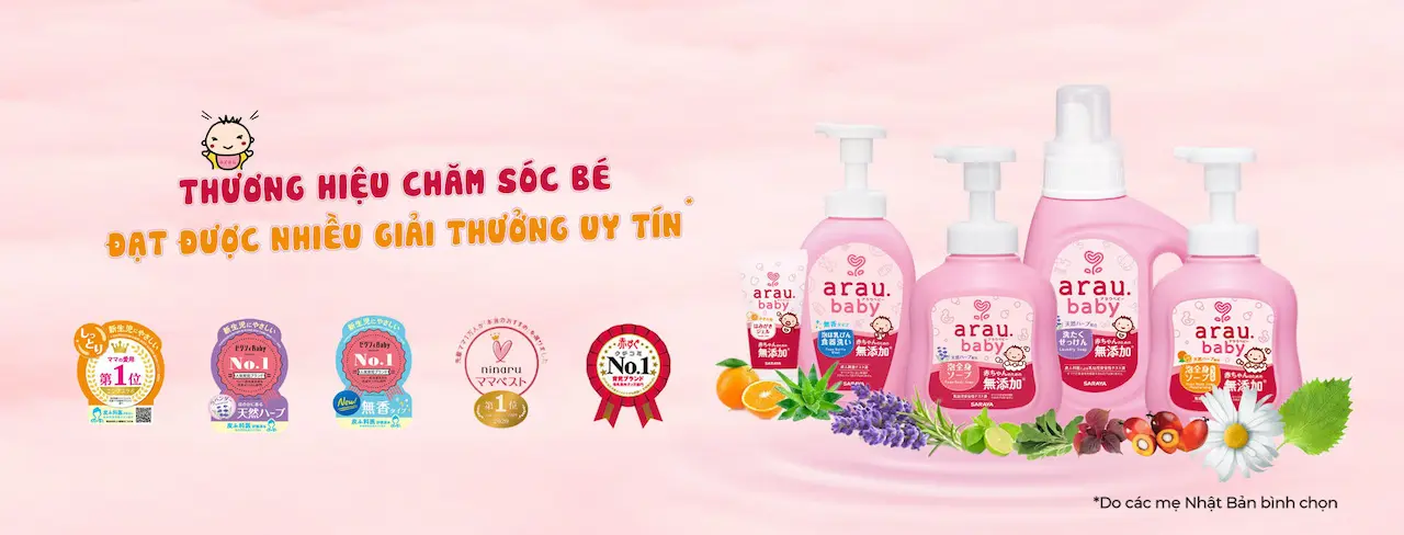 Nước Giặt Arau Baby 100% Thành Phần Từ Thiên Nhiên, Không Chứa Các Chất Phụ Gia Như Chất Tạo Màu, Tạo Mùi, Chất Bảo Quản, Chất Tẩy Trắng… Giúp Quần Áo Bé Luôn Sạch Khuẩn Một Cách An Toàn Và Làm Bông Sợi Vải Cho Quần Áo Mềm Mịn, Khô Nhanh Chóng Hơn.