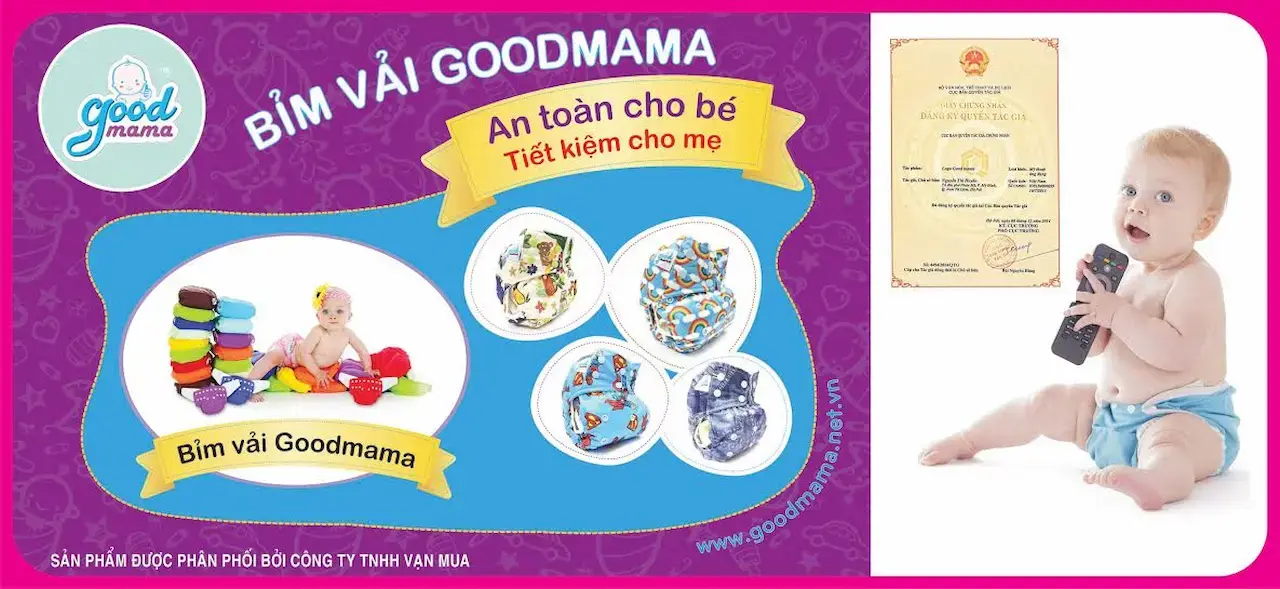 Goodmama 1 Thương Hiệu Với Dòng Sản Phẩm Bỉm Vải, Quần Bỏ Bỉm, Ga Chống Thấm Được Sự Tin Dùng Của Hàng Triệu Mẹ Bỉm Sữa Trên Khắp Việt Nam.